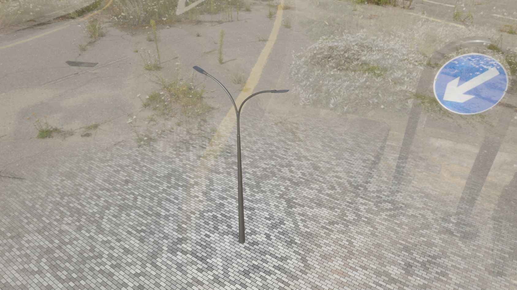 Street Light 12 version 12 6m with pole 4 Low-poly 3D model_53