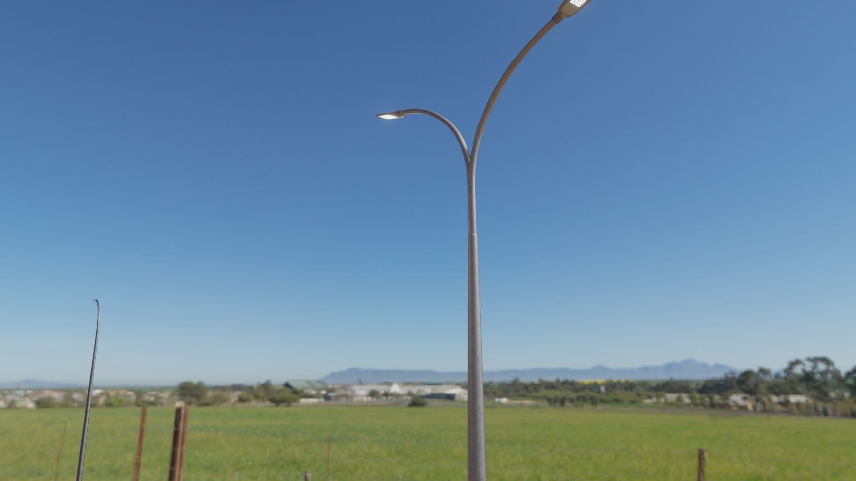 Street Light 12 version 12 6m with pole 4 Low-poly 3D model_5