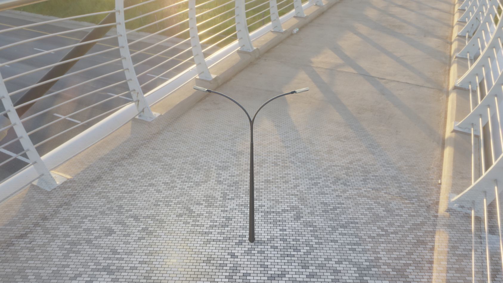 Street Light 12 version 12 6m with pole 4 Low-poly 3D model_33