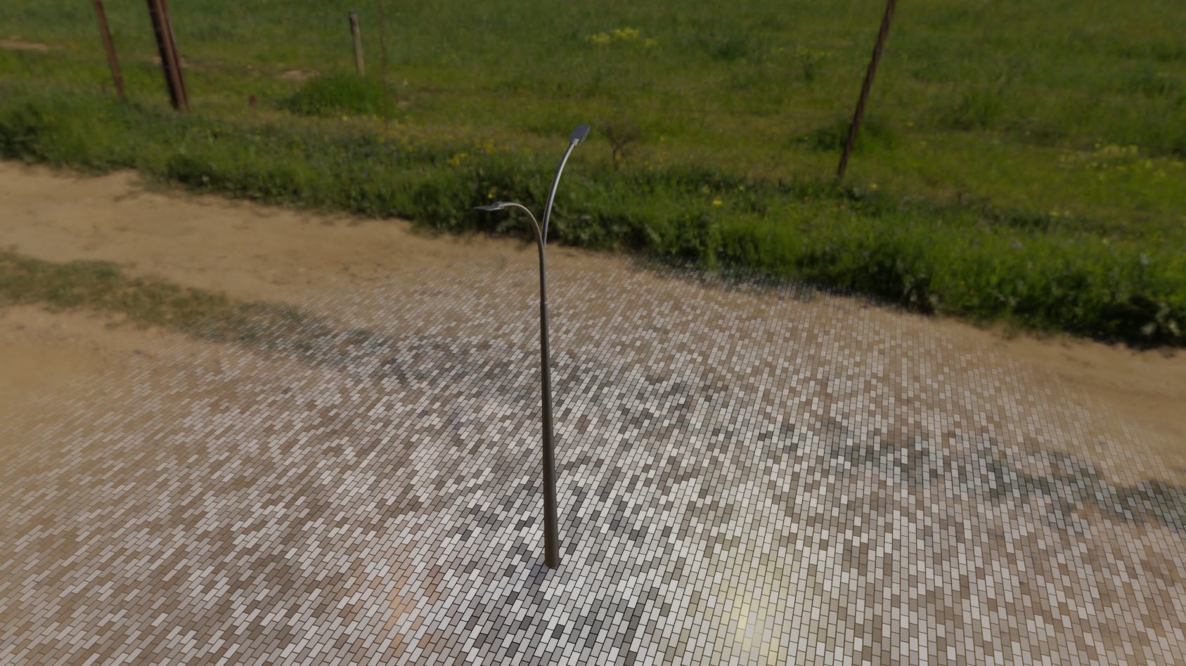 Street Light 12 version 12 6m with pole 4 Low-poly 3D model_43