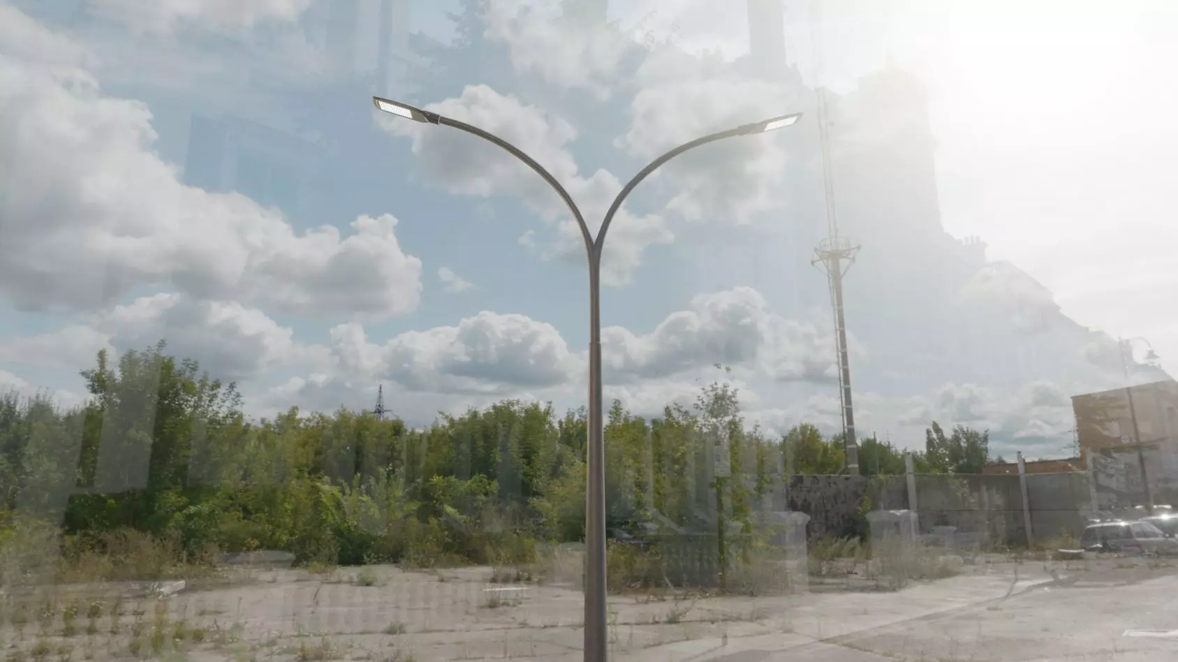 Street Light 12 version 12 6m with pole 4 Low-poly 3D model_0