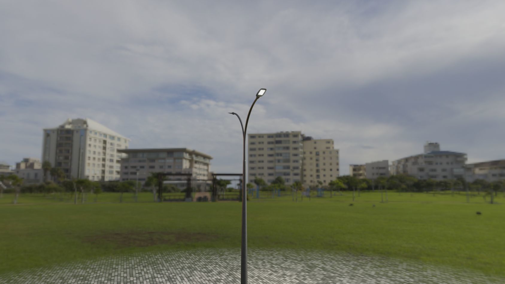 Street Light 12 version 12 6m with pole 4 Low-poly 3D model_72