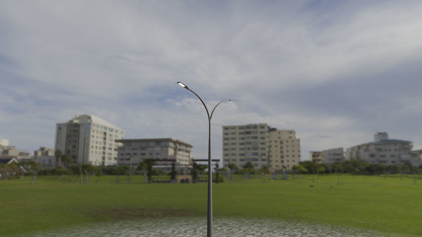 Street Light 12 version 12 6m with pole 4 Low-poly 3D model_12