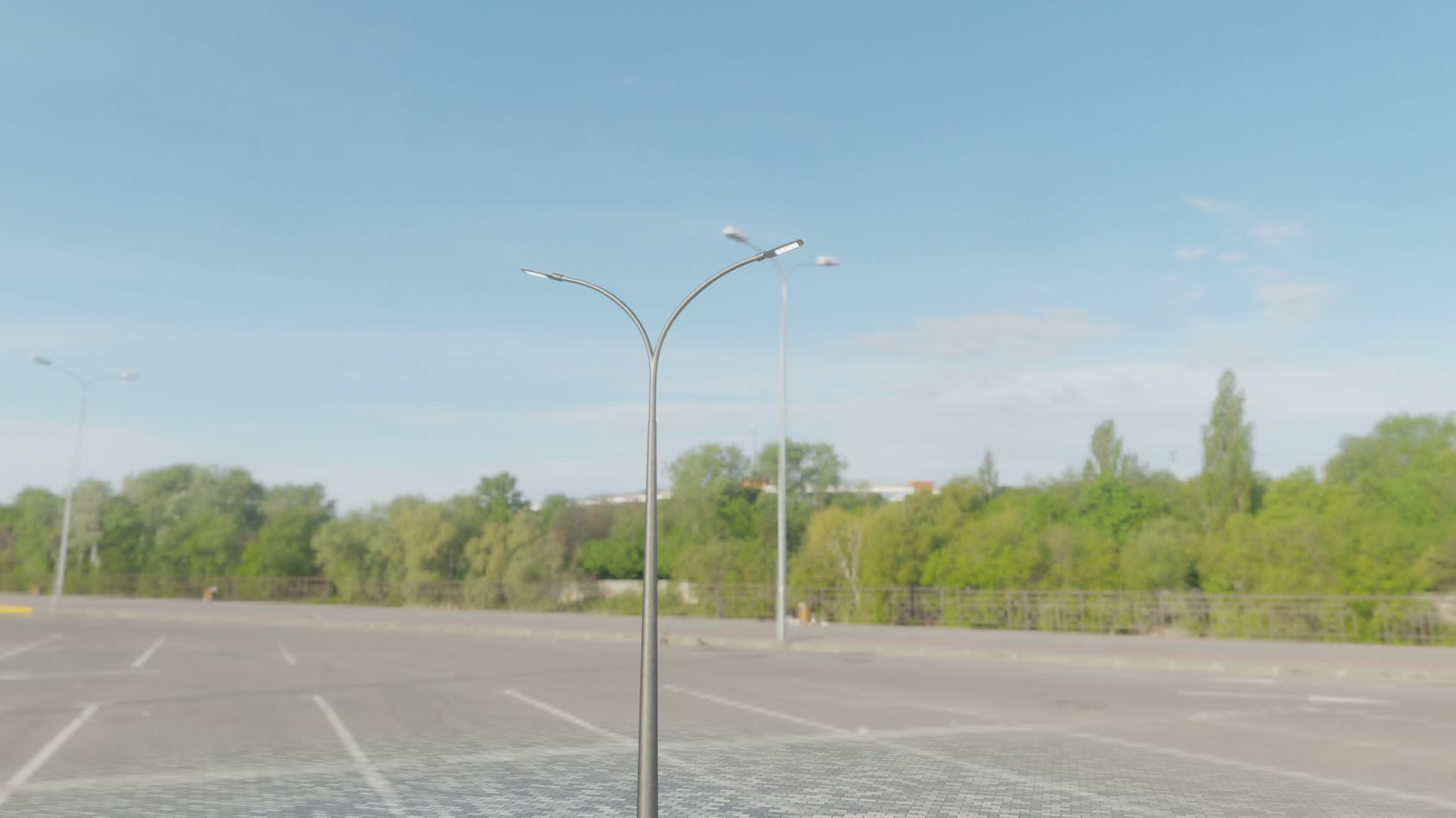 Street Light 12 version 12 6m with pole 4 Low-poly 3D model_84