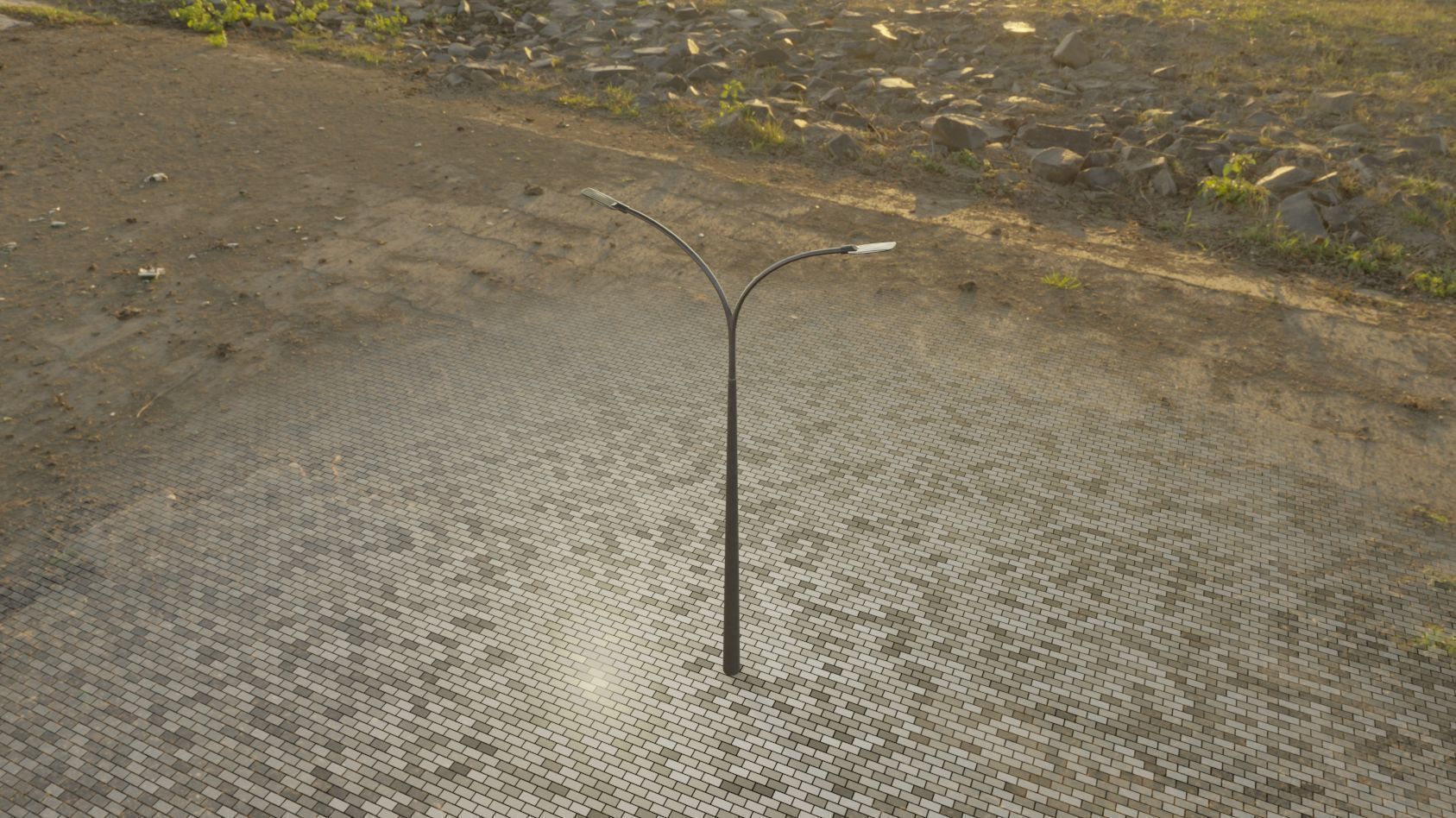 Street Light 12 version 12 6m with pole 4 Low-poly 3D model_35