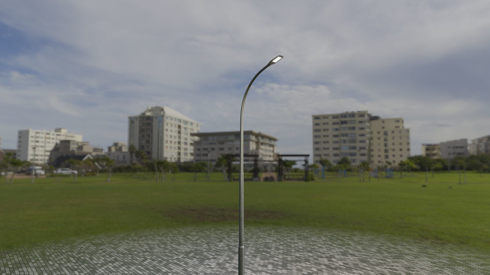 Street Light 12 version 11 6m with pole 1 Low-poly 3D model_22