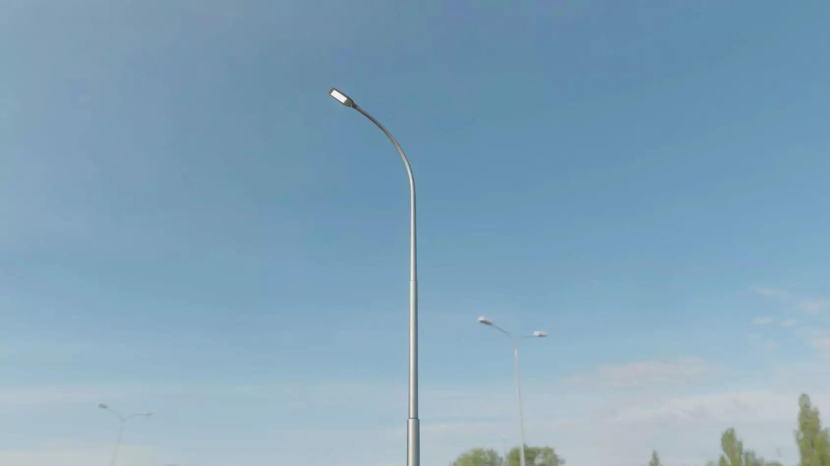 Street Light 12 version 11 6m with pole 1 Low-poly 3D model_0