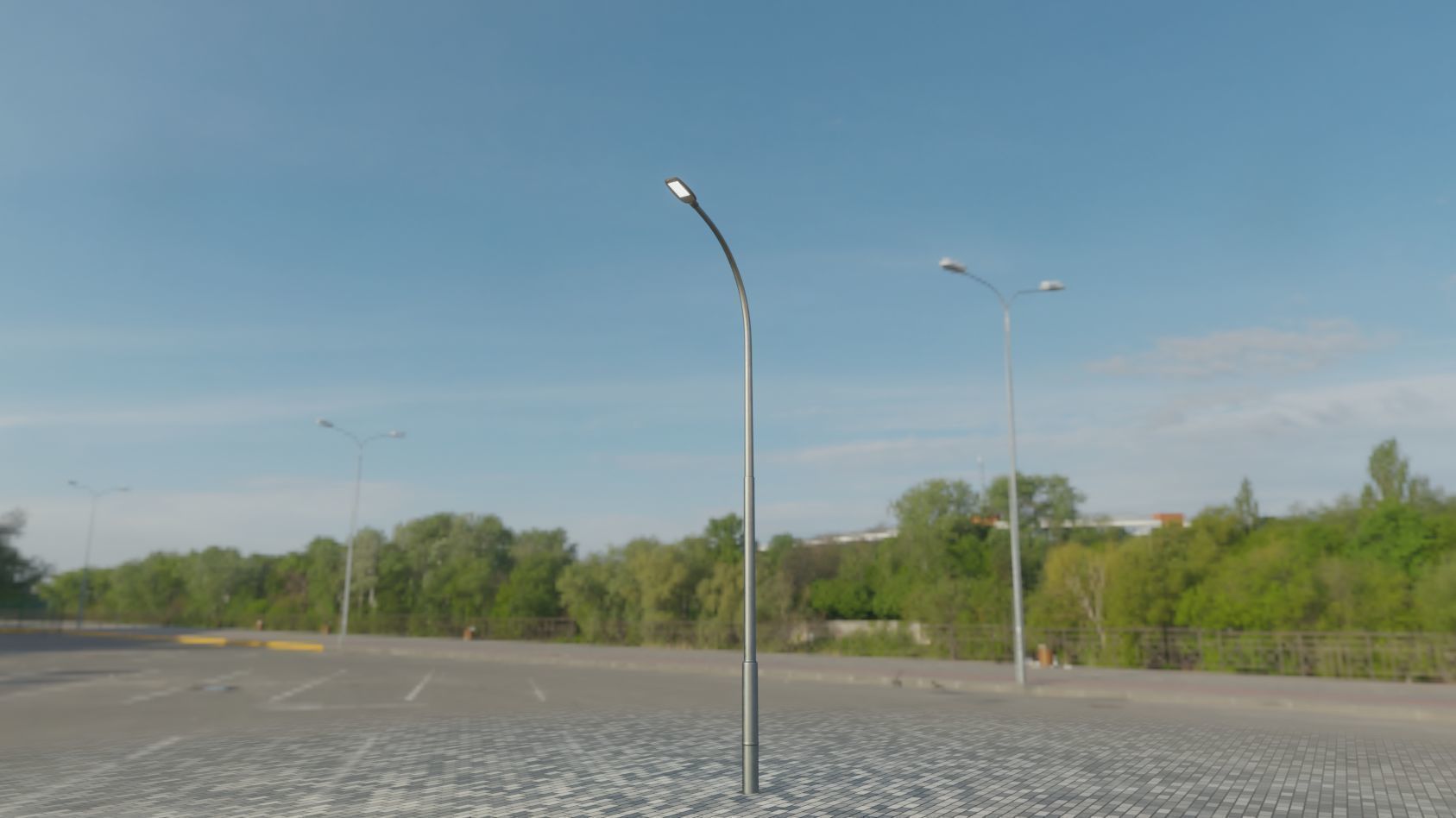 Street Light 12 version 11 6m with pole 1 Low-poly 3D model_86
