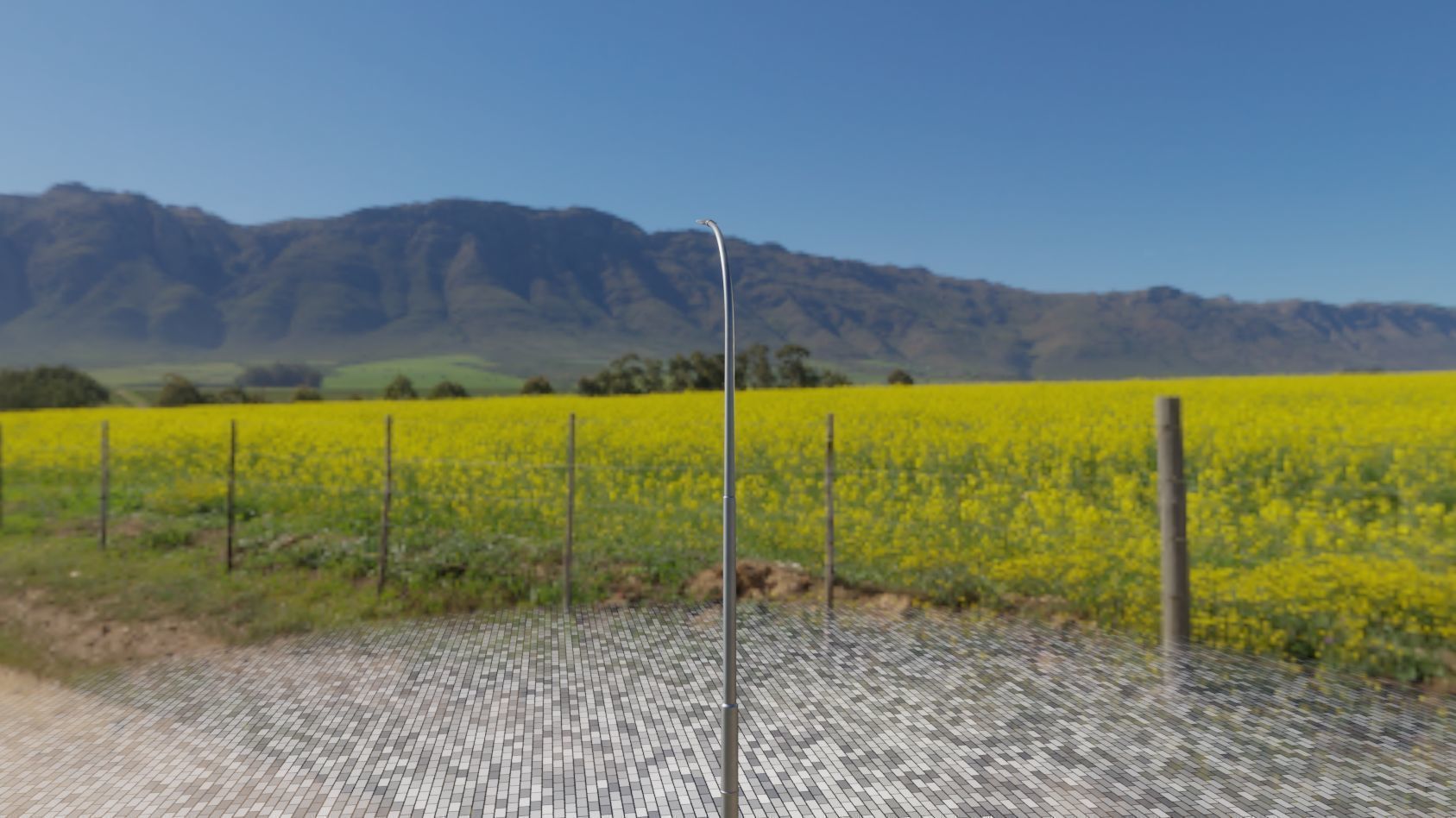 Street Light 12 version 11 6m with pole 1 Low-poly 3D model_8