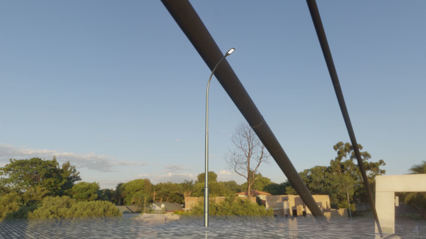 Street Light 12 version 11 6m with pole 1 Low-poly 3D model_80