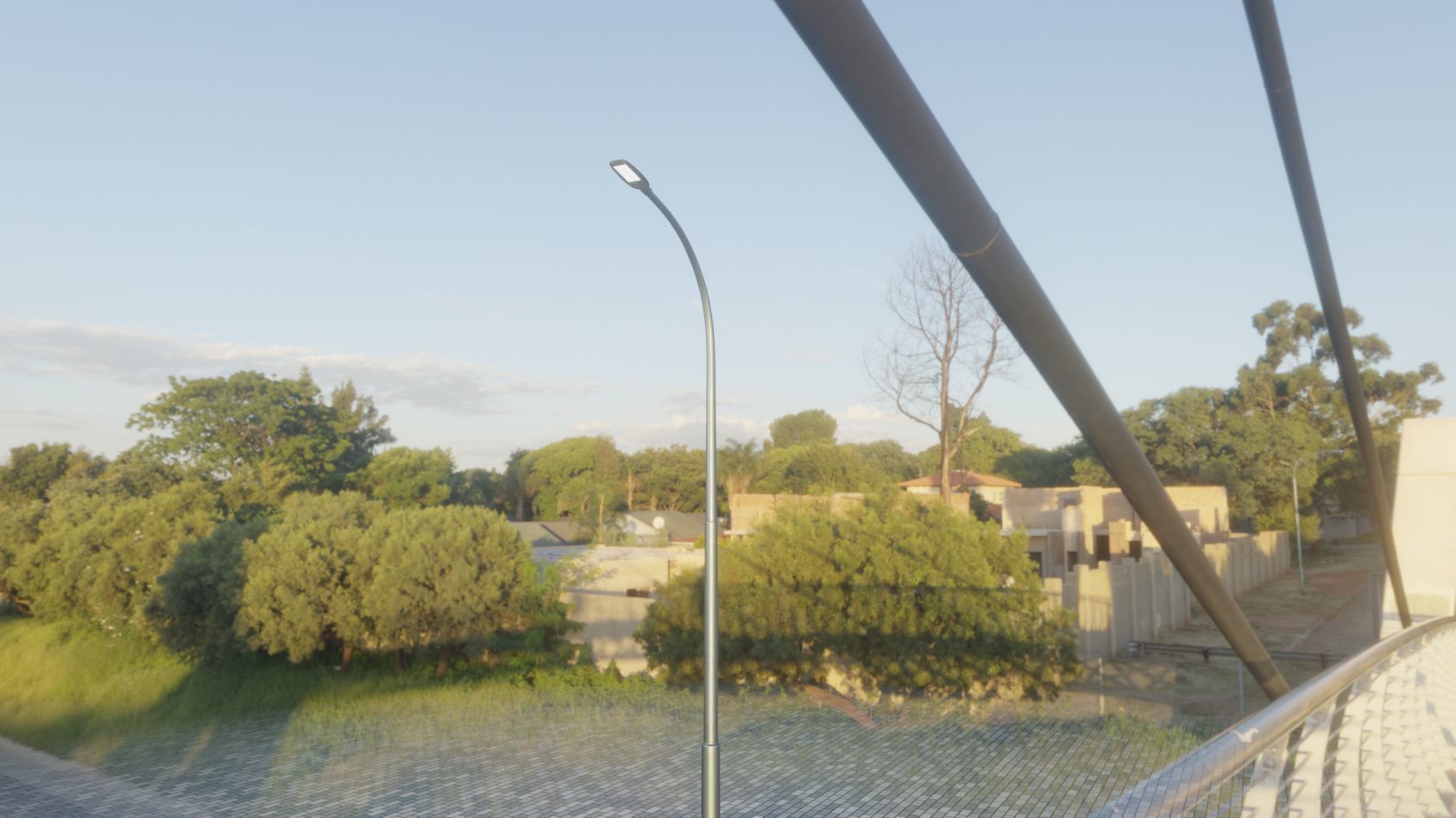 Street Light 12 version 11 6m with pole 1 Low-poly 3D model_28