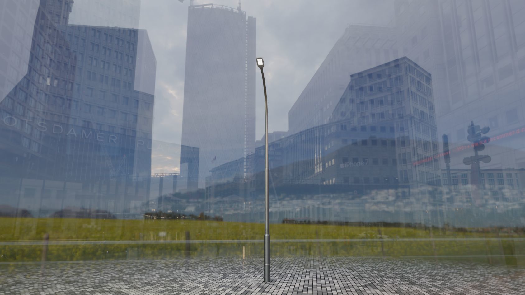 Street Light 12 version 11 6m with pole 1 Low-poly 3D model_84