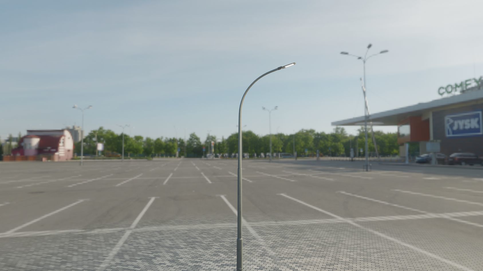 Street Light 12 version 11 6m with pole 1 Low-poly 3D model_19