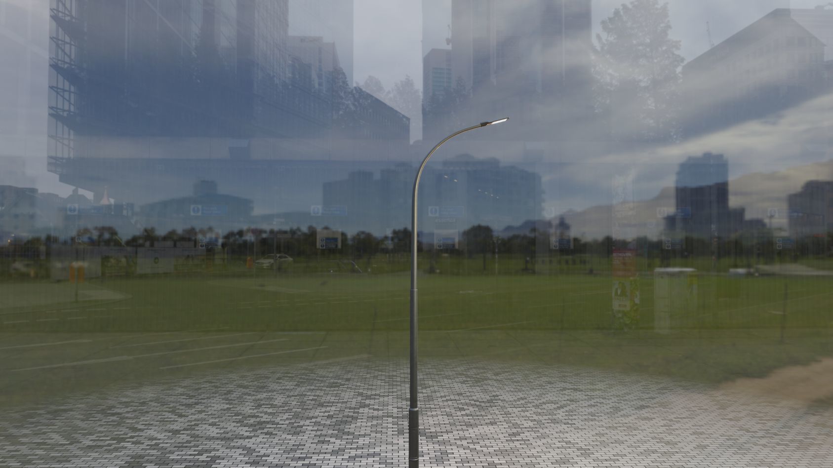 Street Light 12 version 11 6m with pole 1 Low-poly 3D model_17