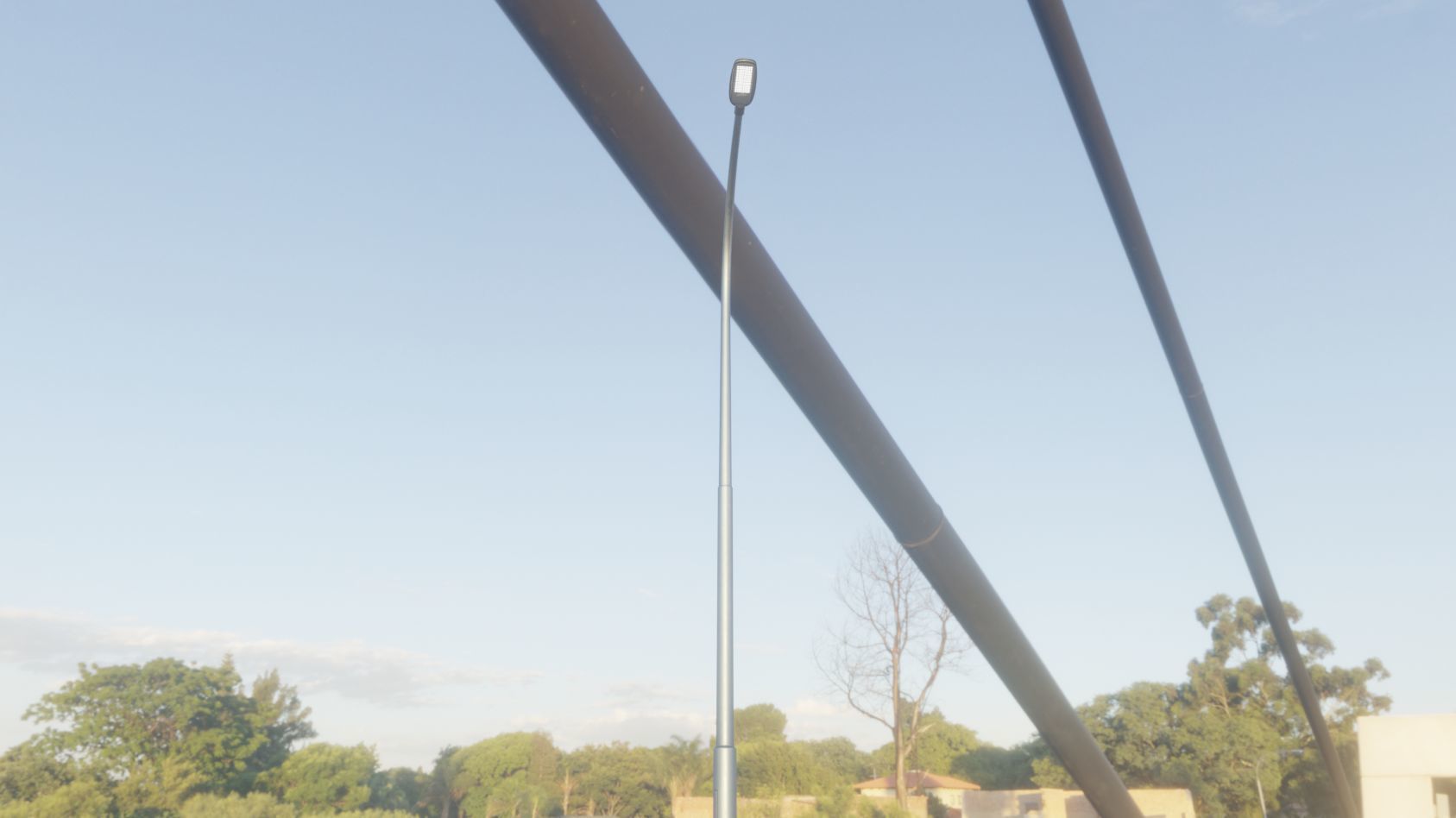 Street Light 12 version 11 6m with pole 1 Low-poly 3D model_58