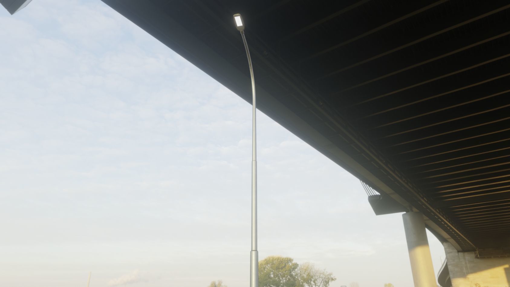 Street Light 12 version 11 6m with pole 1 Low-poly 3D model_60