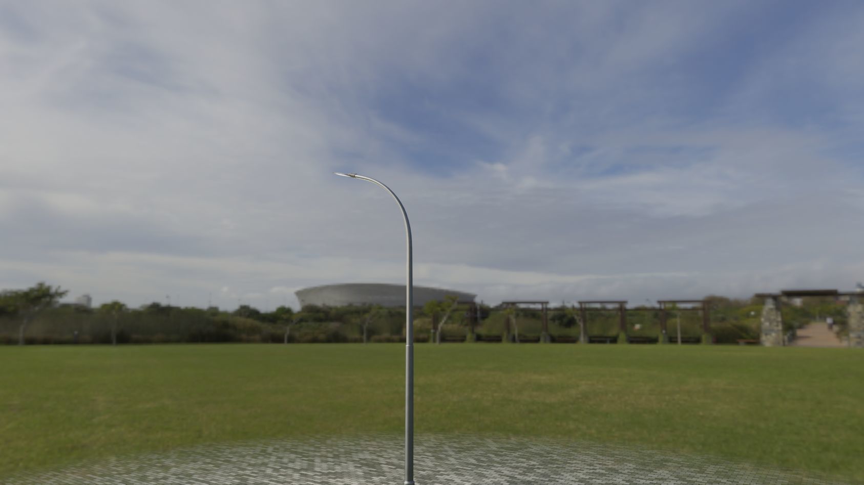 Street Light 12 version 11 6m with pole 1 Low-poly 3D model_37