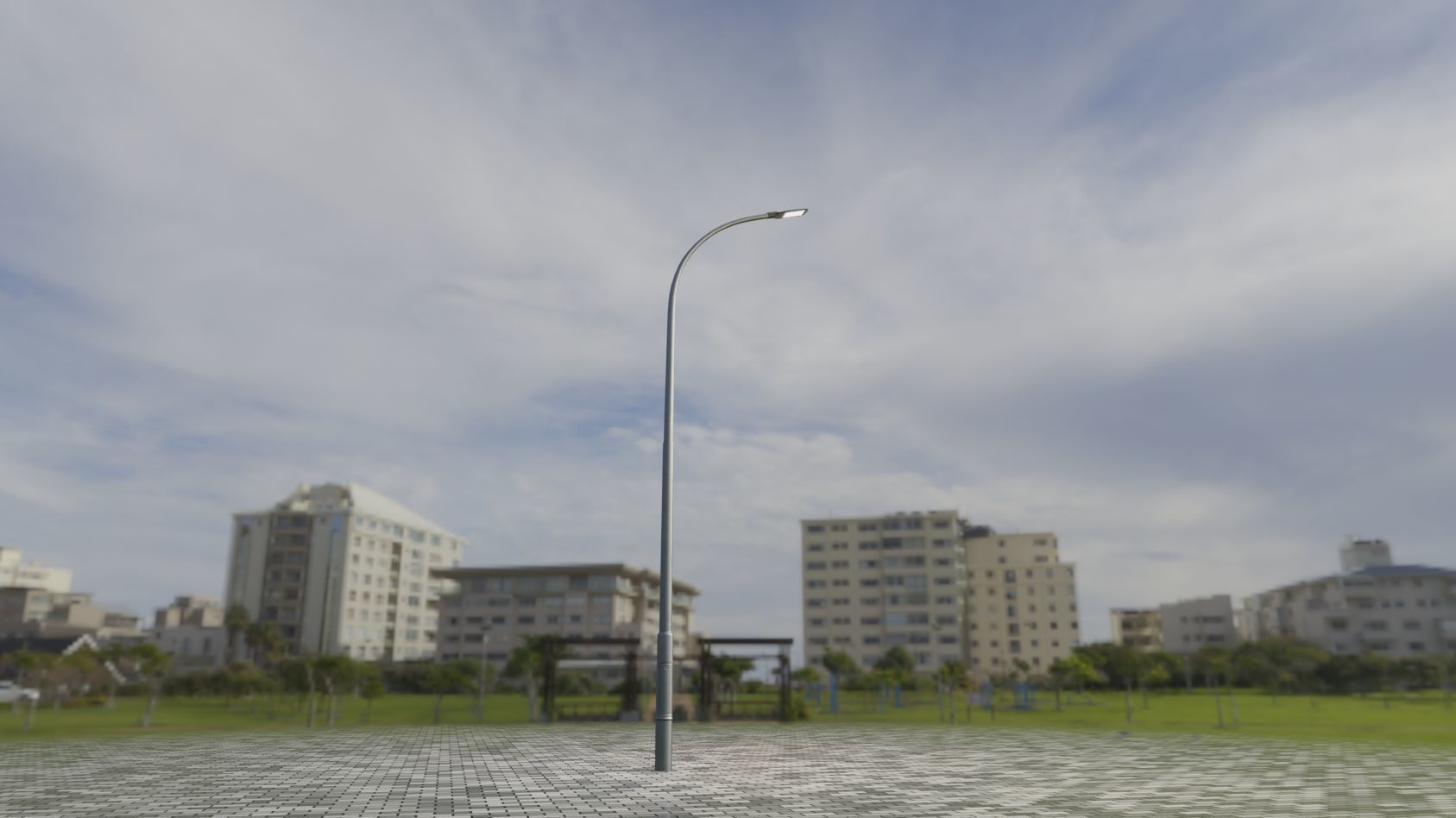 Street Light 12 version 11 6m with pole 1 Low-poly 3D model_74