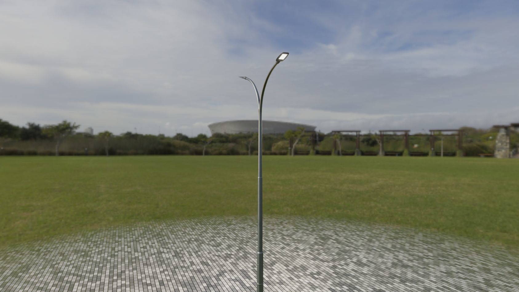 Street Light 12 version 10 6m with pole 4 Low-poly 3D model_100
