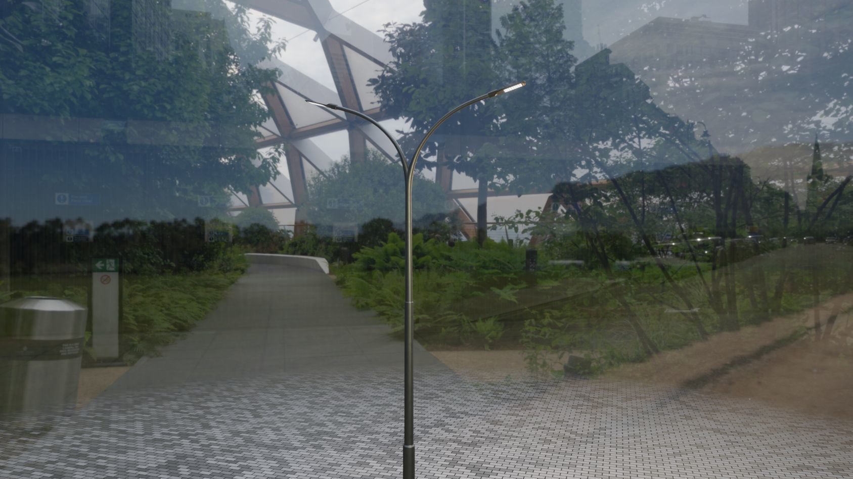 Street Light 12 version 10 6m with pole 4 Low-poly 3D model_78