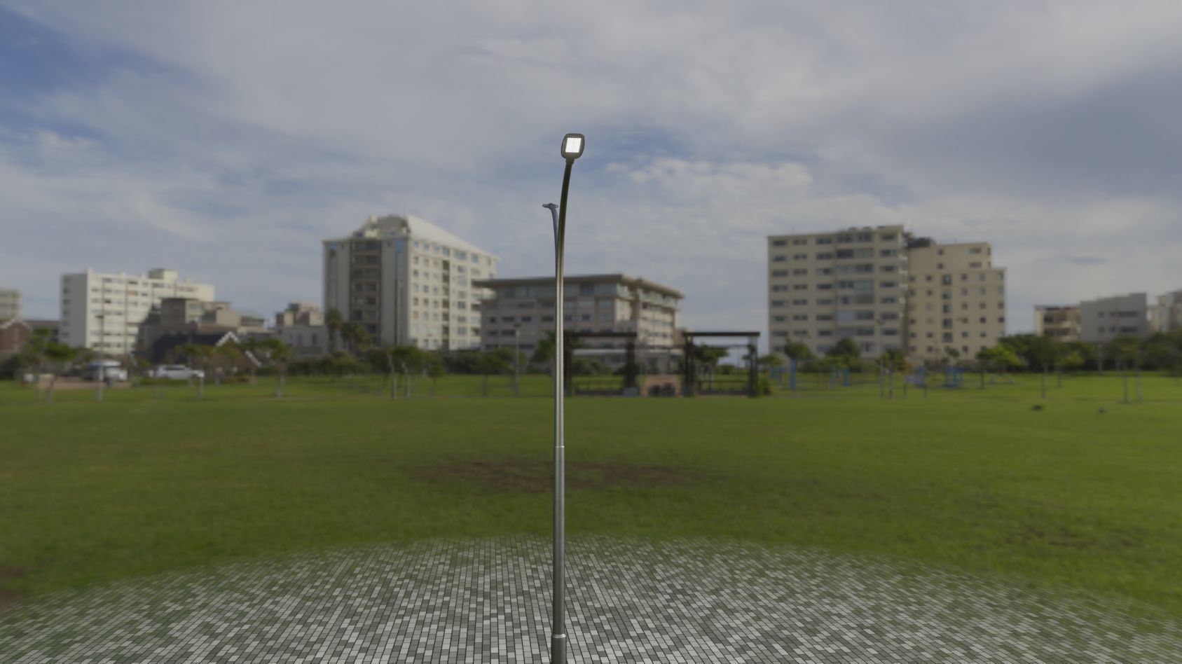 Street Light 12 version 10 6m with pole 4 Low-poly 3D model_84