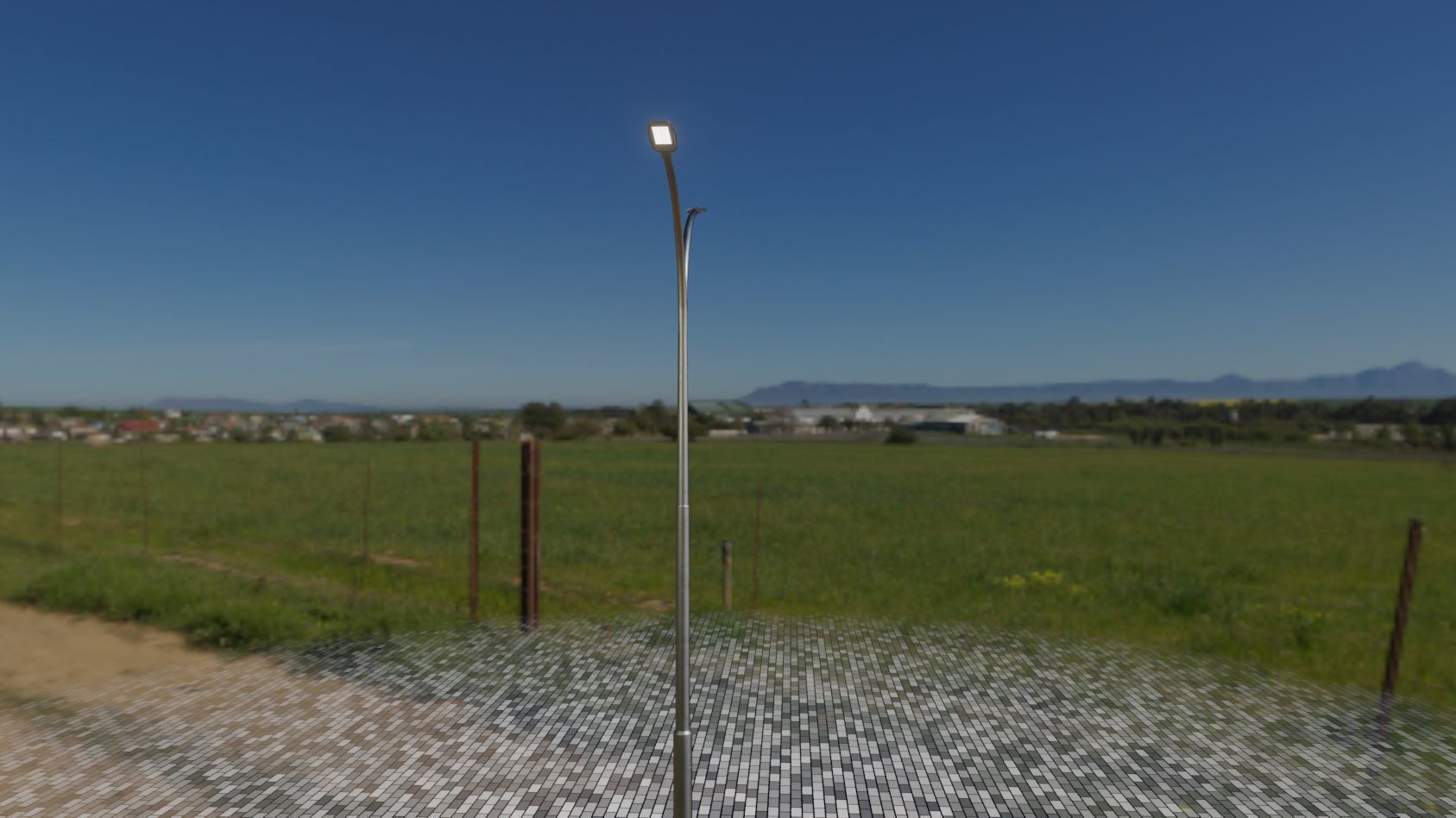 Street Light 12 version 10 6m with pole 4 Low-poly 3D model_85