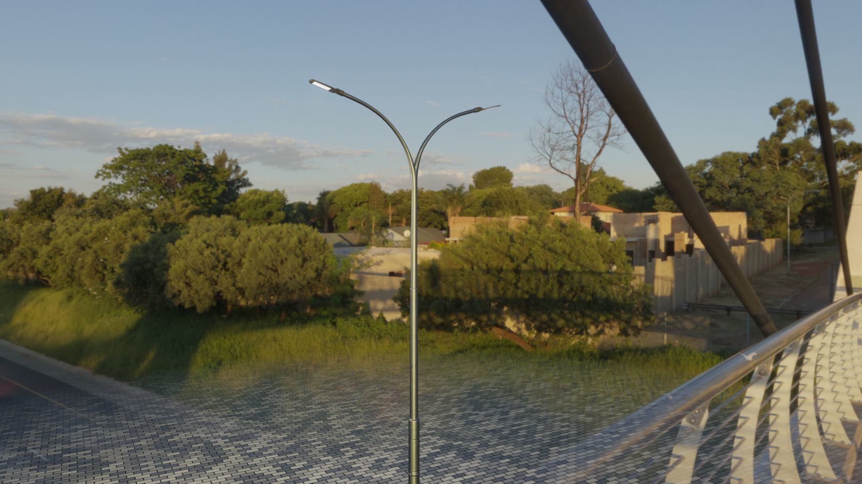 Street Light 12 version 10 6m with pole 4 Low-poly 3D model_90