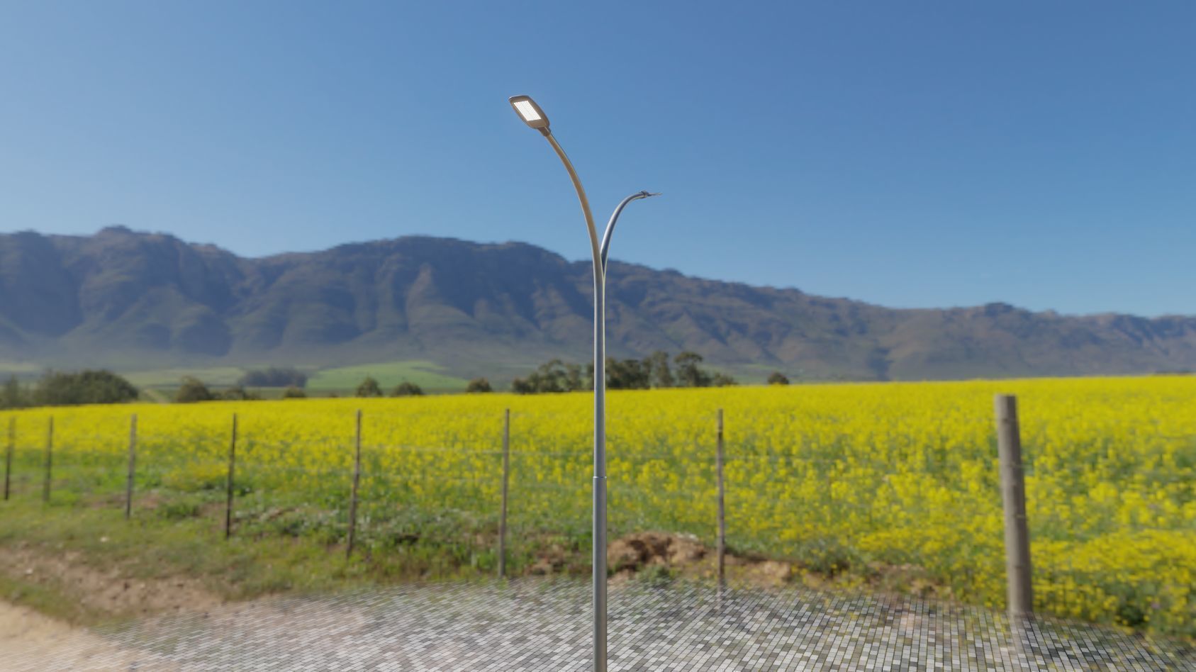 Street Light 12 version 10 6m with pole 4 Low-poly 3D model_70