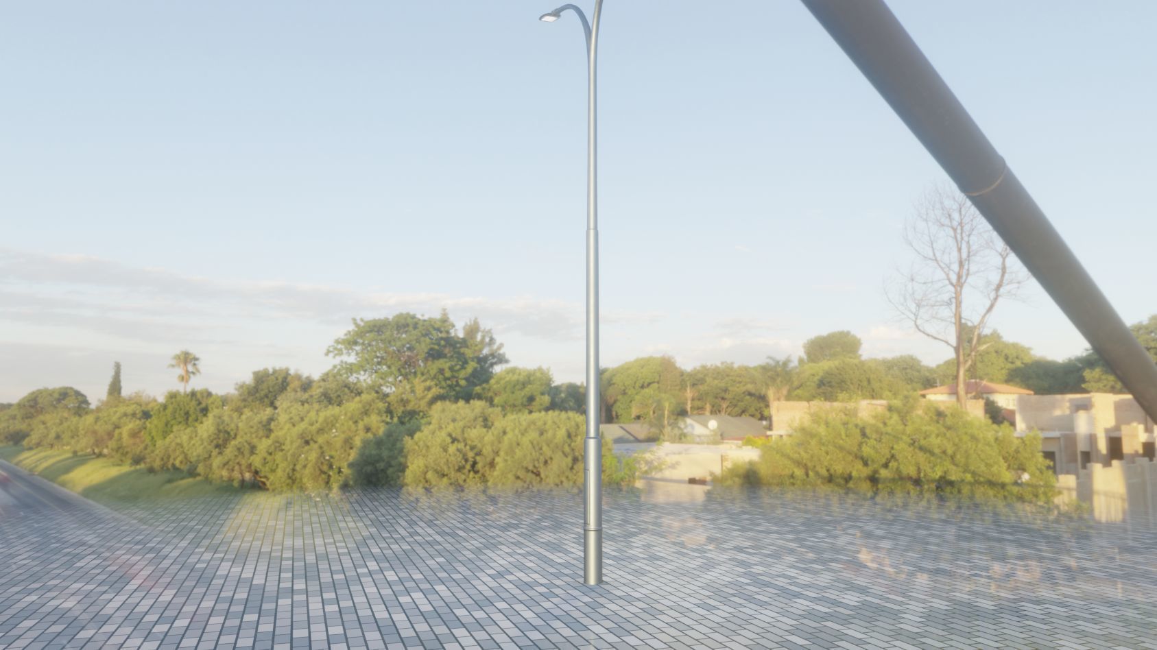 Street Light 12 version 10 6m with pole 4 Low-poly 3D model_16