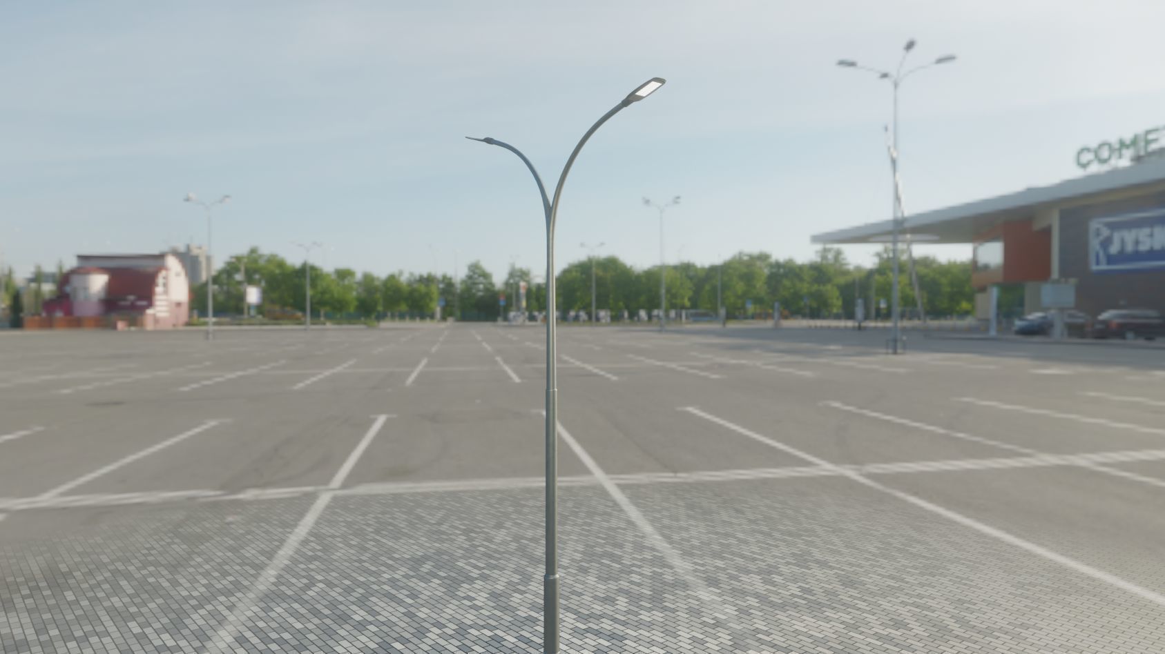 Street Light 12 version 10 6m with pole 4 Low-poly 3D model_81