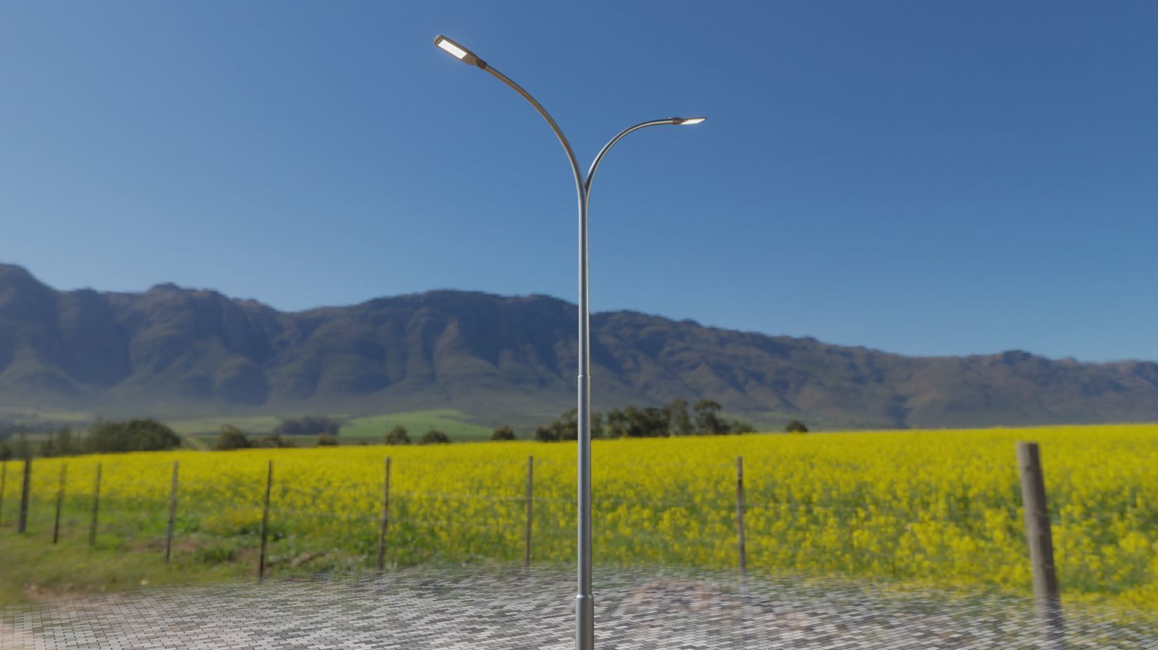 Street Light 12 version 10 6m with pole 4 Low-poly 3D model_56