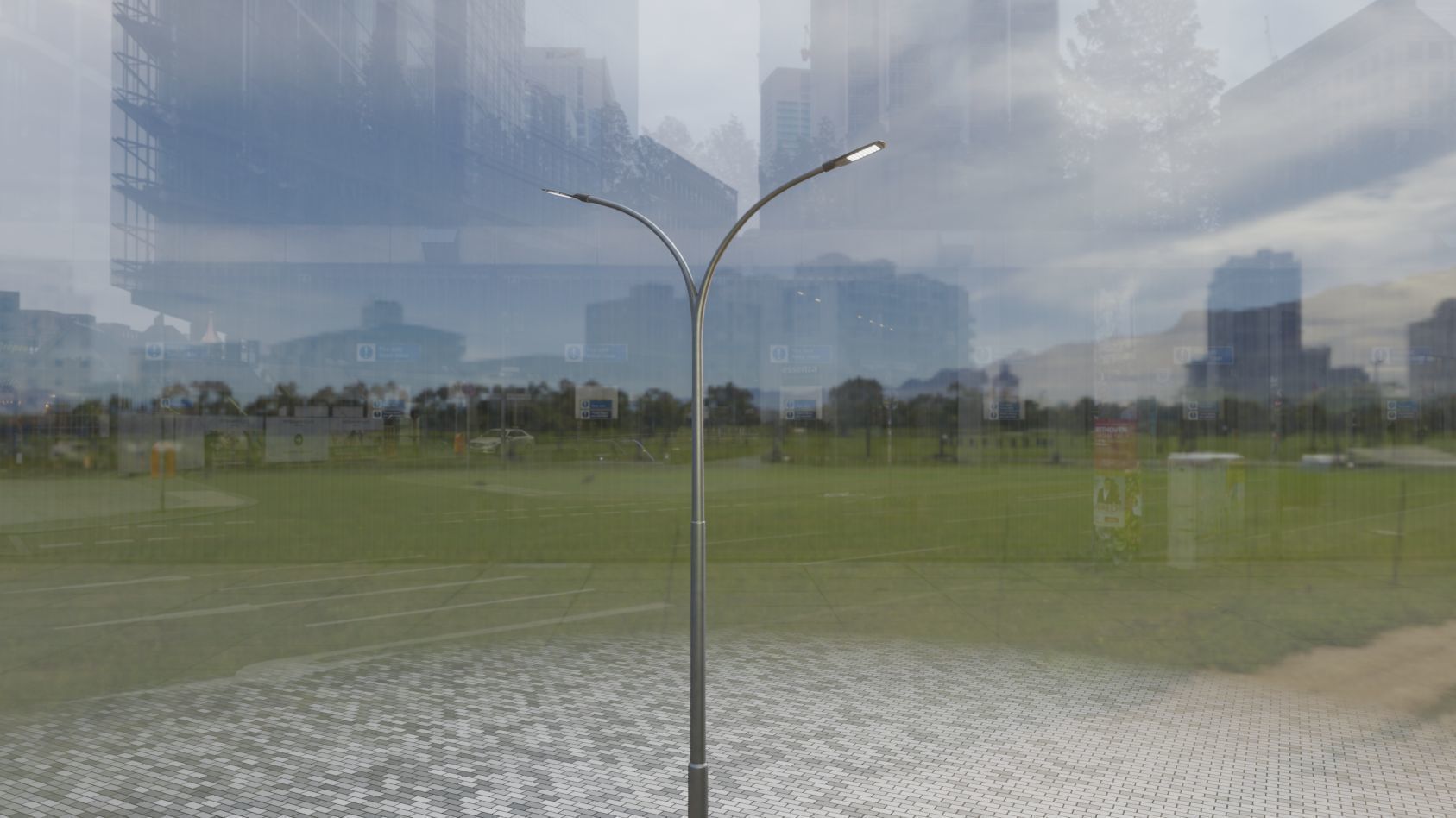 Street Light 12 version 10 6m with pole 4 Low-poly 3D model_79