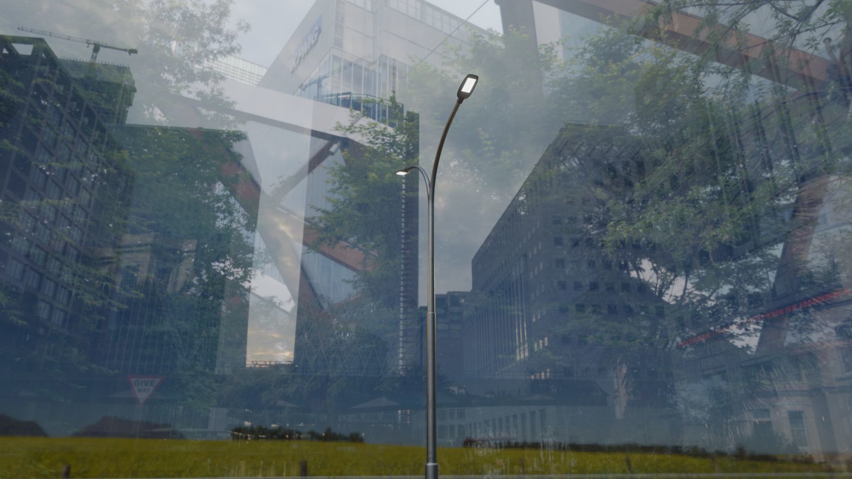 Street Light 12 version 10 6m with pole 4 Low-poly 3D model_49