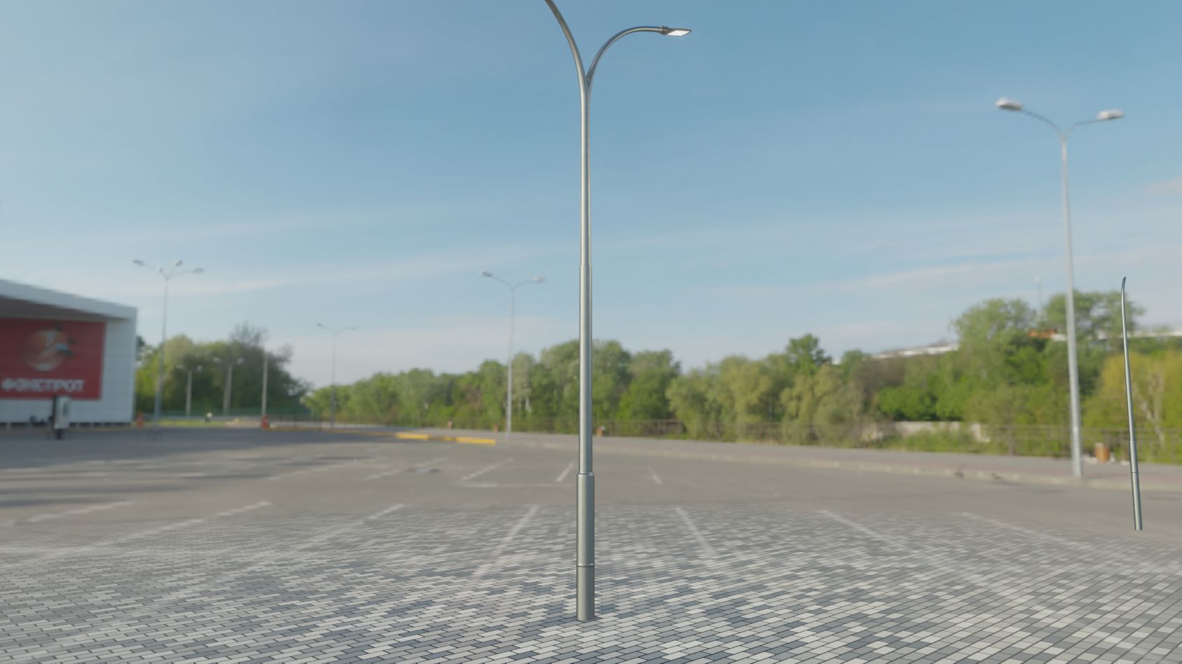 Street Light 12 version 10 6m with pole 4 Low-poly 3D model_22