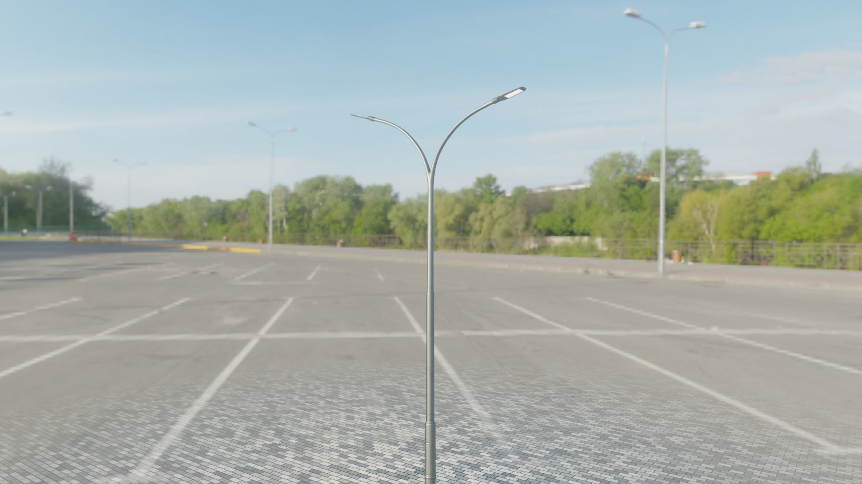 Street Light 12 version 10 6m with pole 4 Low-poly 3D model_97