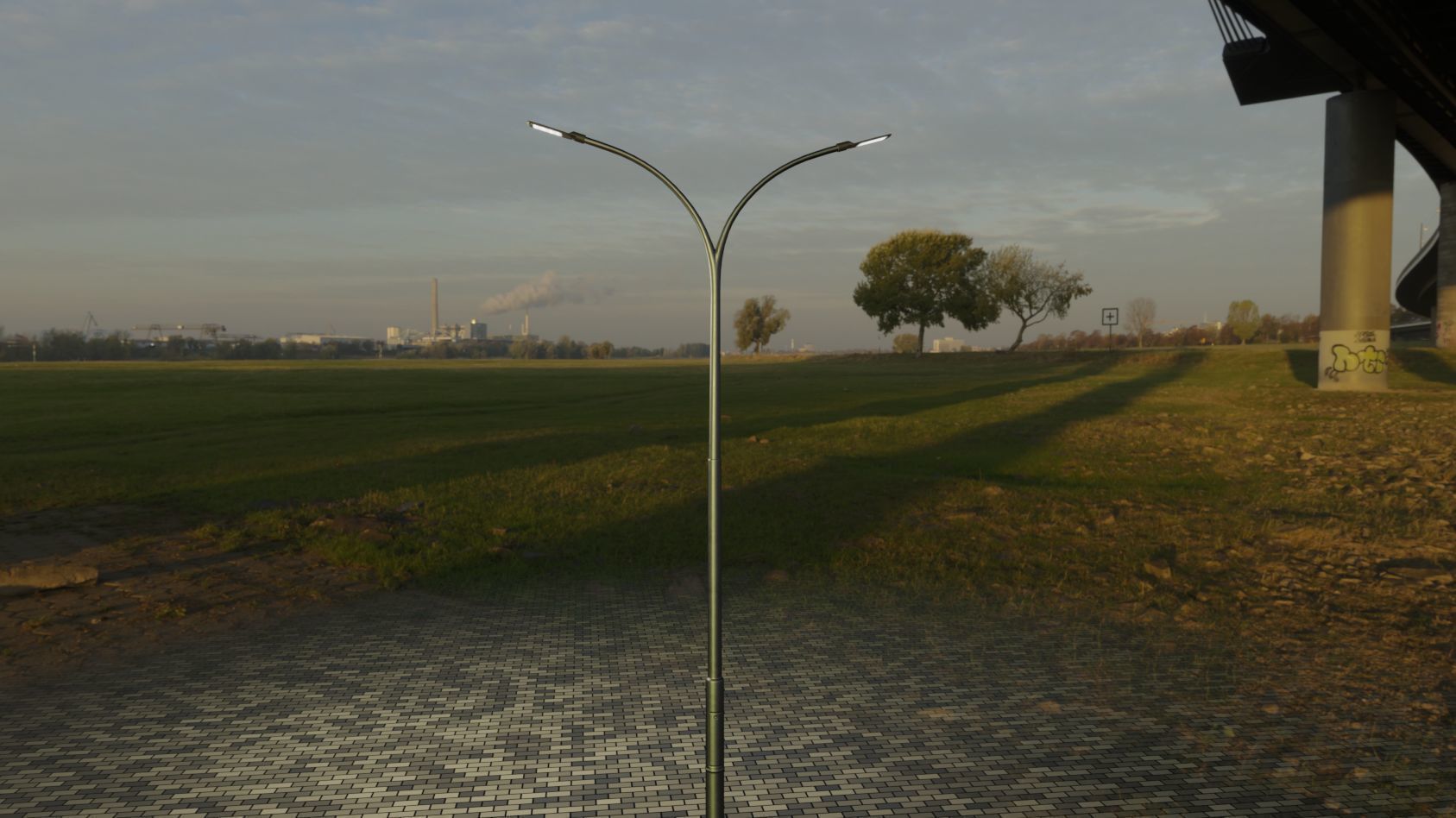 Street Light 12 version 10 6m with pole 4 Low-poly 3D model_93