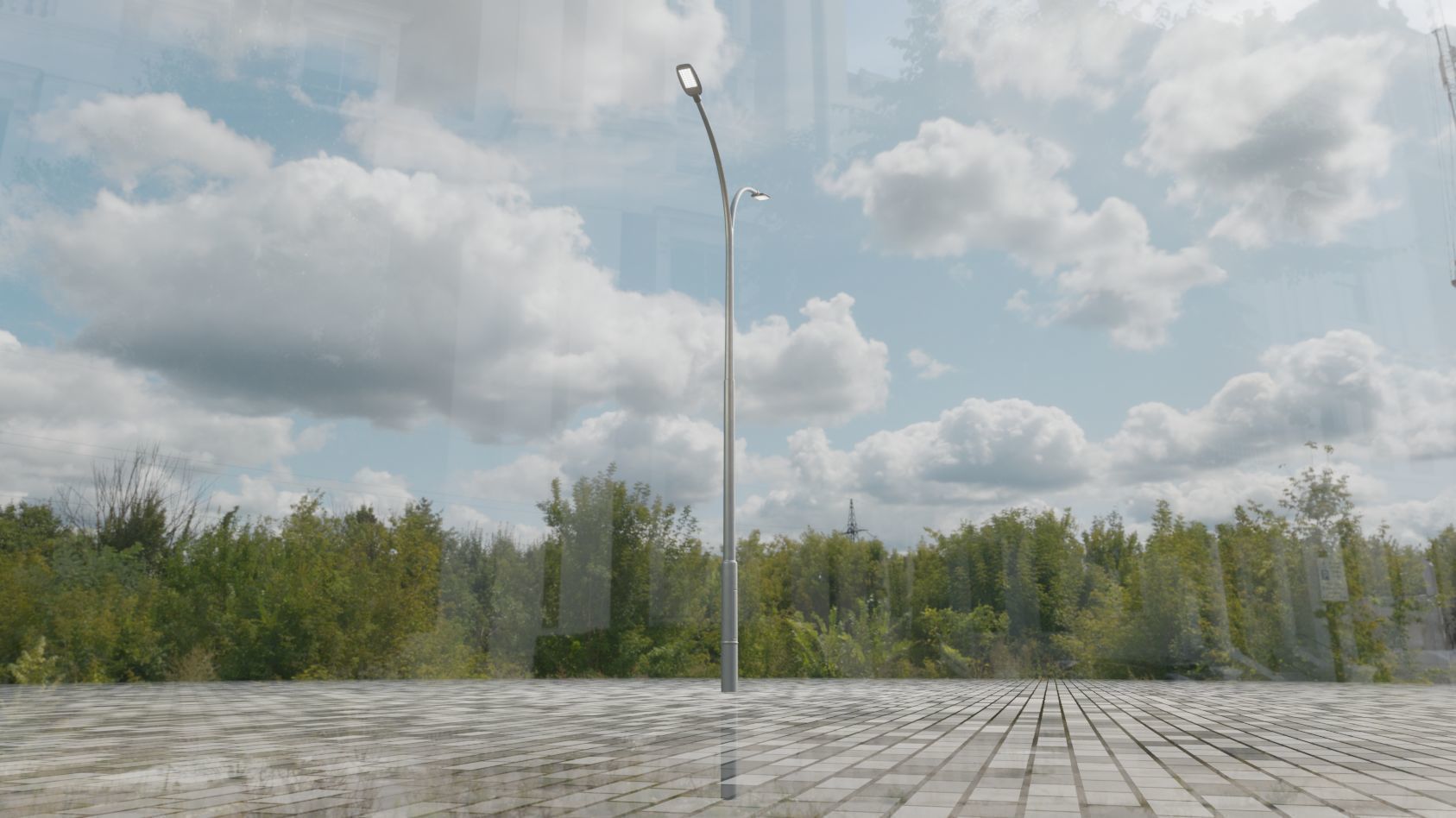 Street Light 12 version 10 6m with pole 4 Low-poly 3D model_36