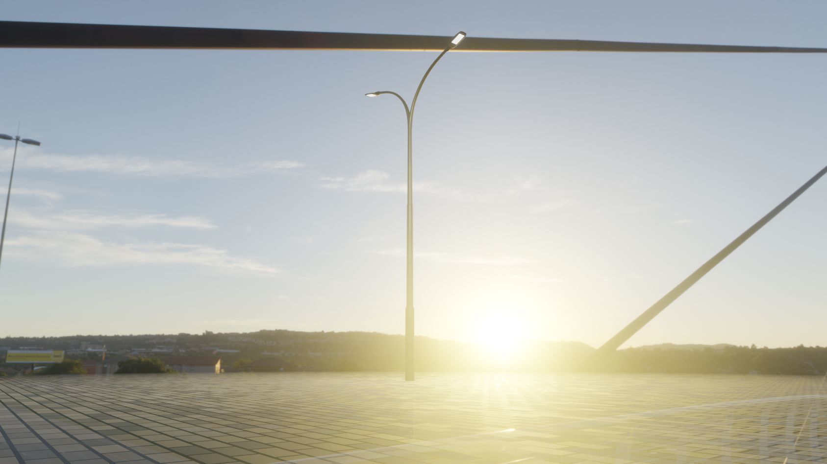 Street Light 12 version 10 6m with pole 4 Low-poly 3D model_31