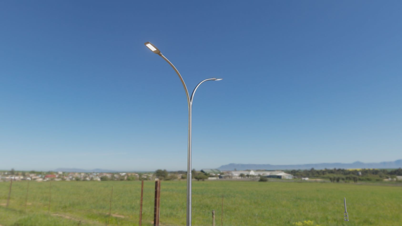 Street Light 12 version 10 6m with pole 4 Low-poly 3D model_1