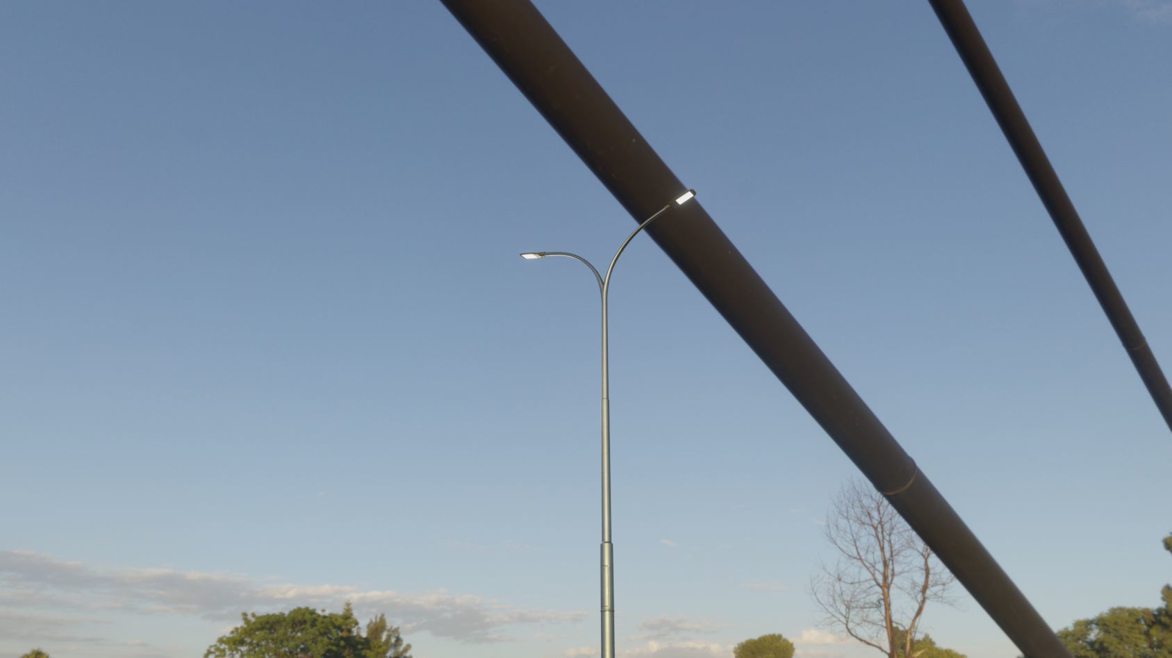 Street Light 12 version 10 6m with pole 4 Low-poly 3D model_46
