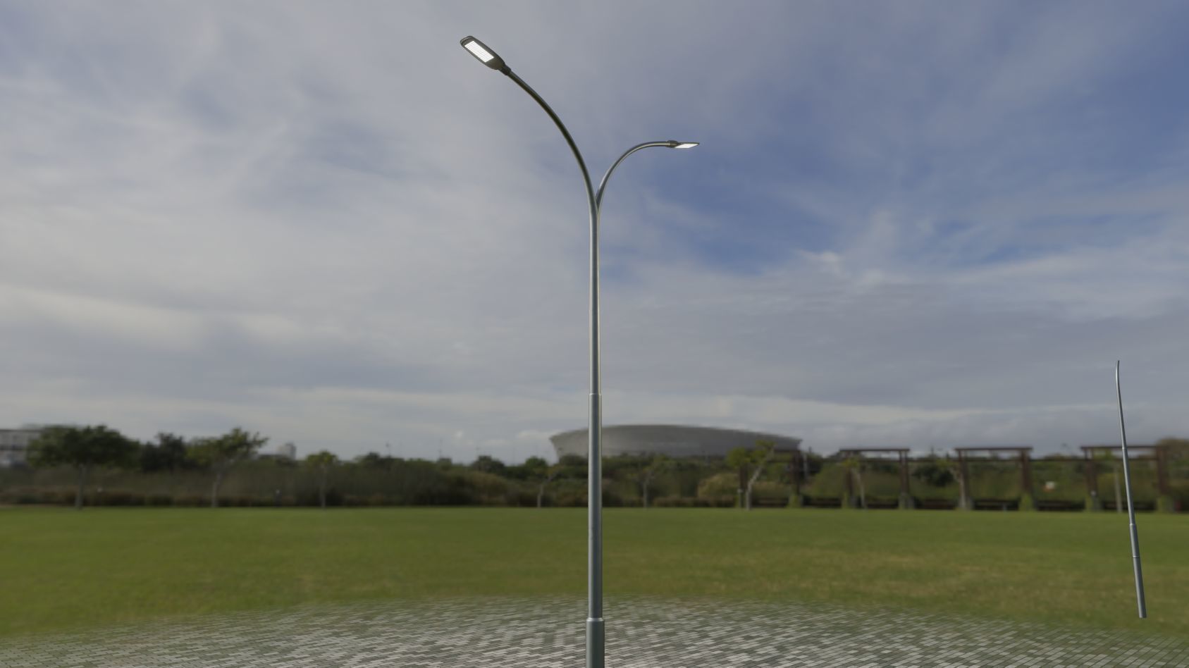 Street Light 12 version 10 6m with pole 4 Low-poly 3D model_55