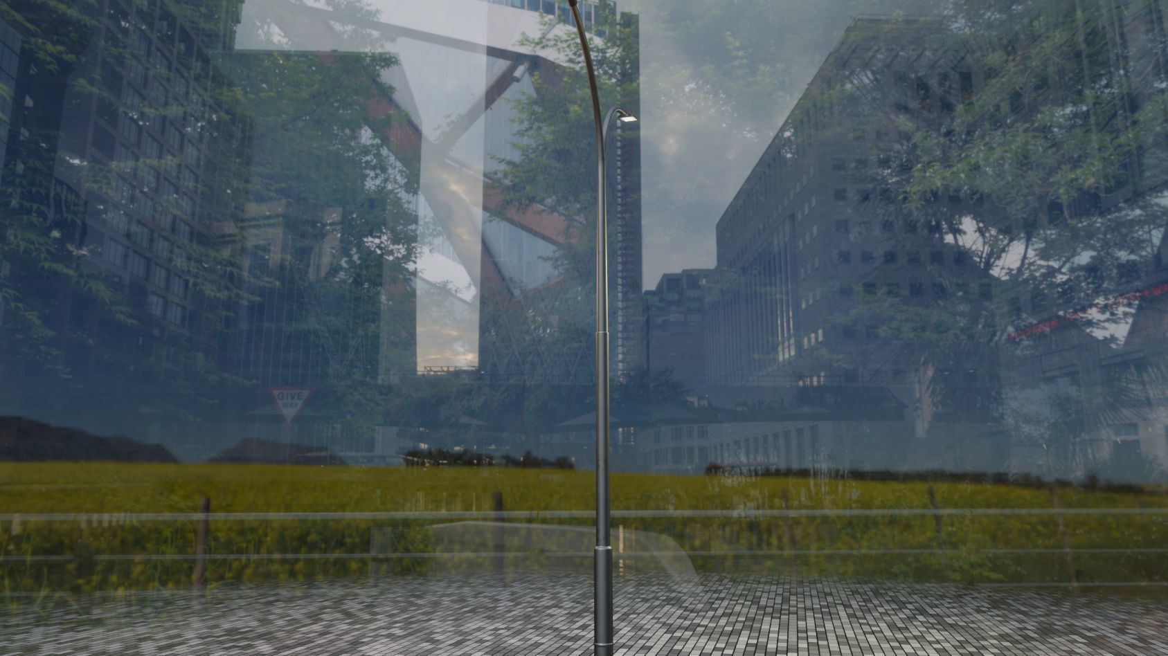 Street Light 12 version 10 6m with pole 4 Low-poly 3D model_19