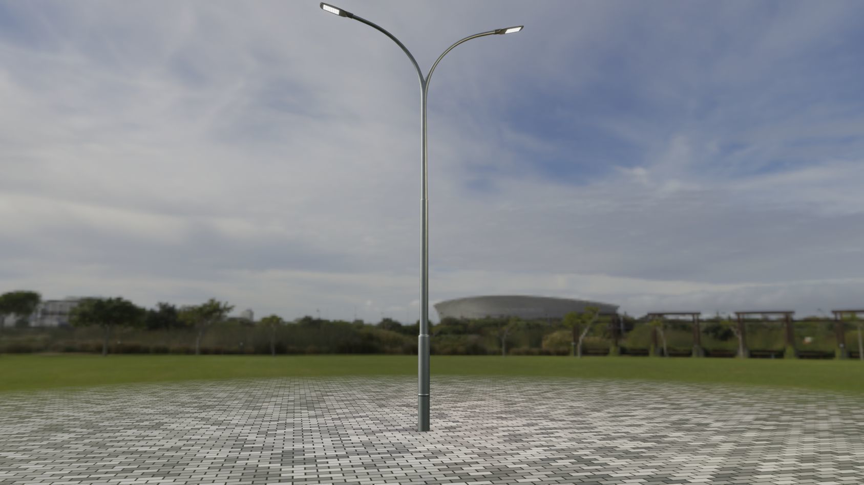 Street Light 12 version 10 6m with pole 4 Low-poly 3D model_25