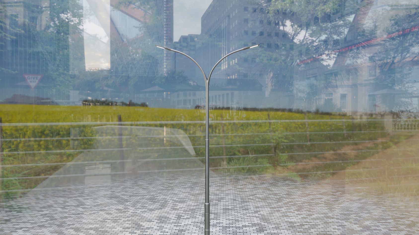 Street Light 12 version 10 6m with pole 4 Low-poly 3D model_94