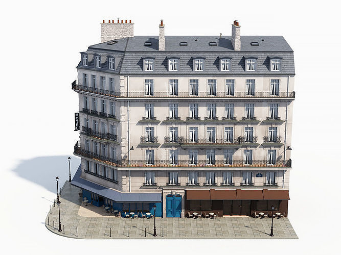 Corner haussman facade 3D model 5