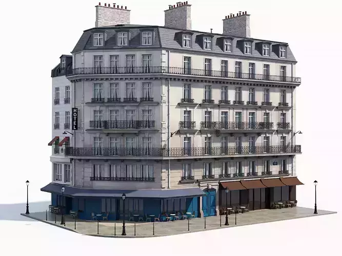 Corner haussman facade 3D model