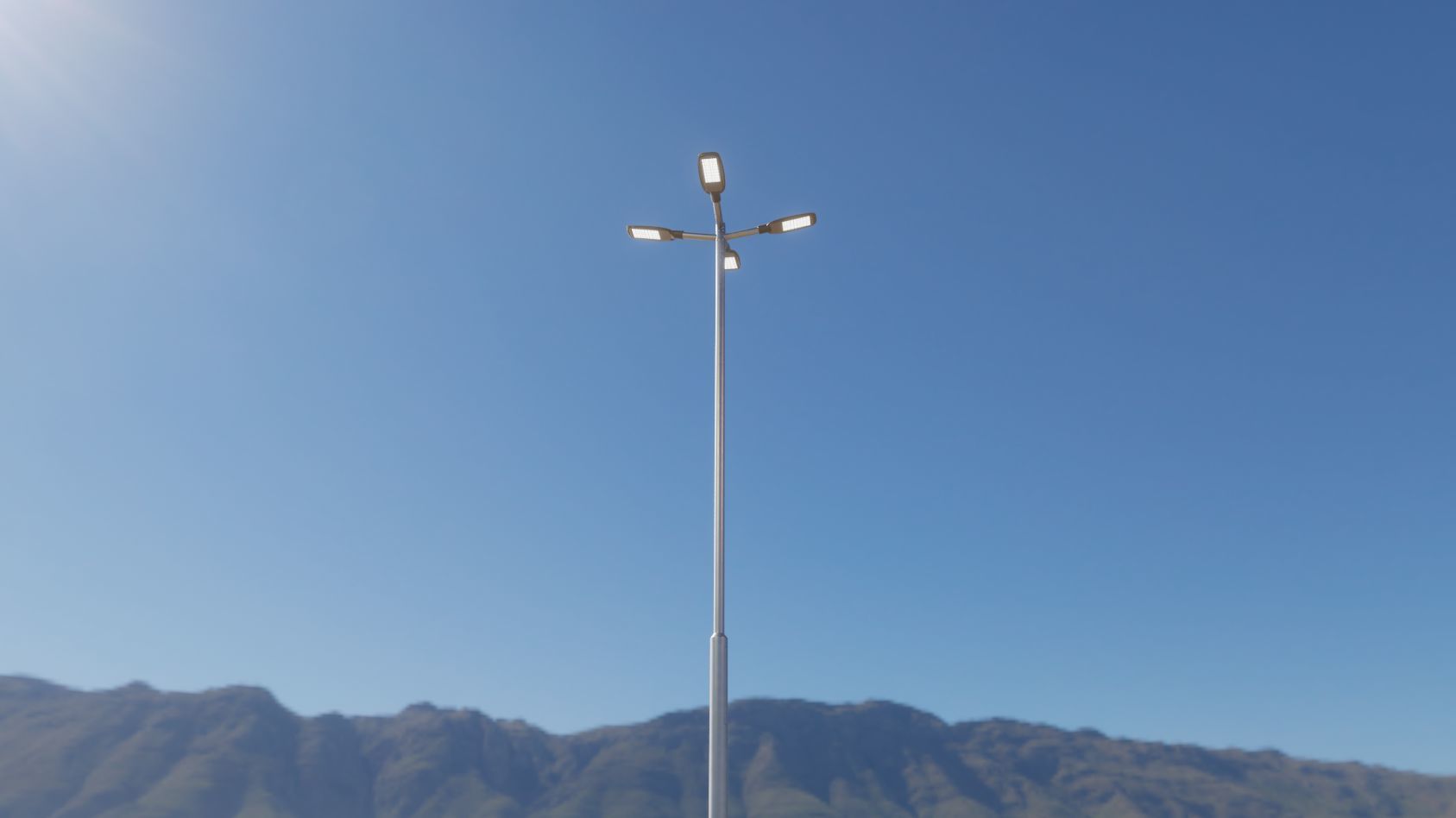Street Light 12 version 9 5m with pole 2 Low-poly 3D model_30