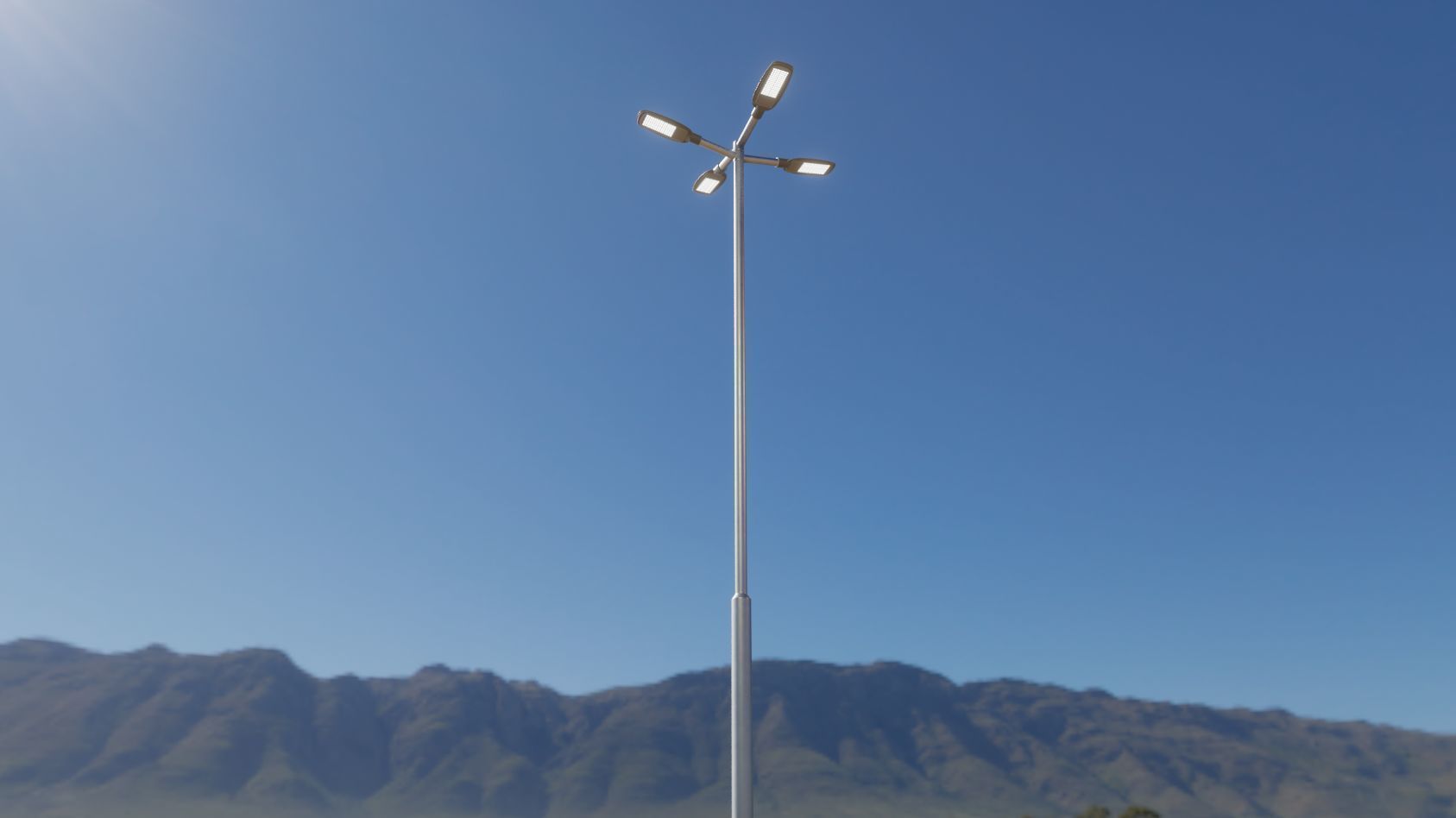 Street Light 12 version 9 5m with pole 2 Low-poly 3D model_2