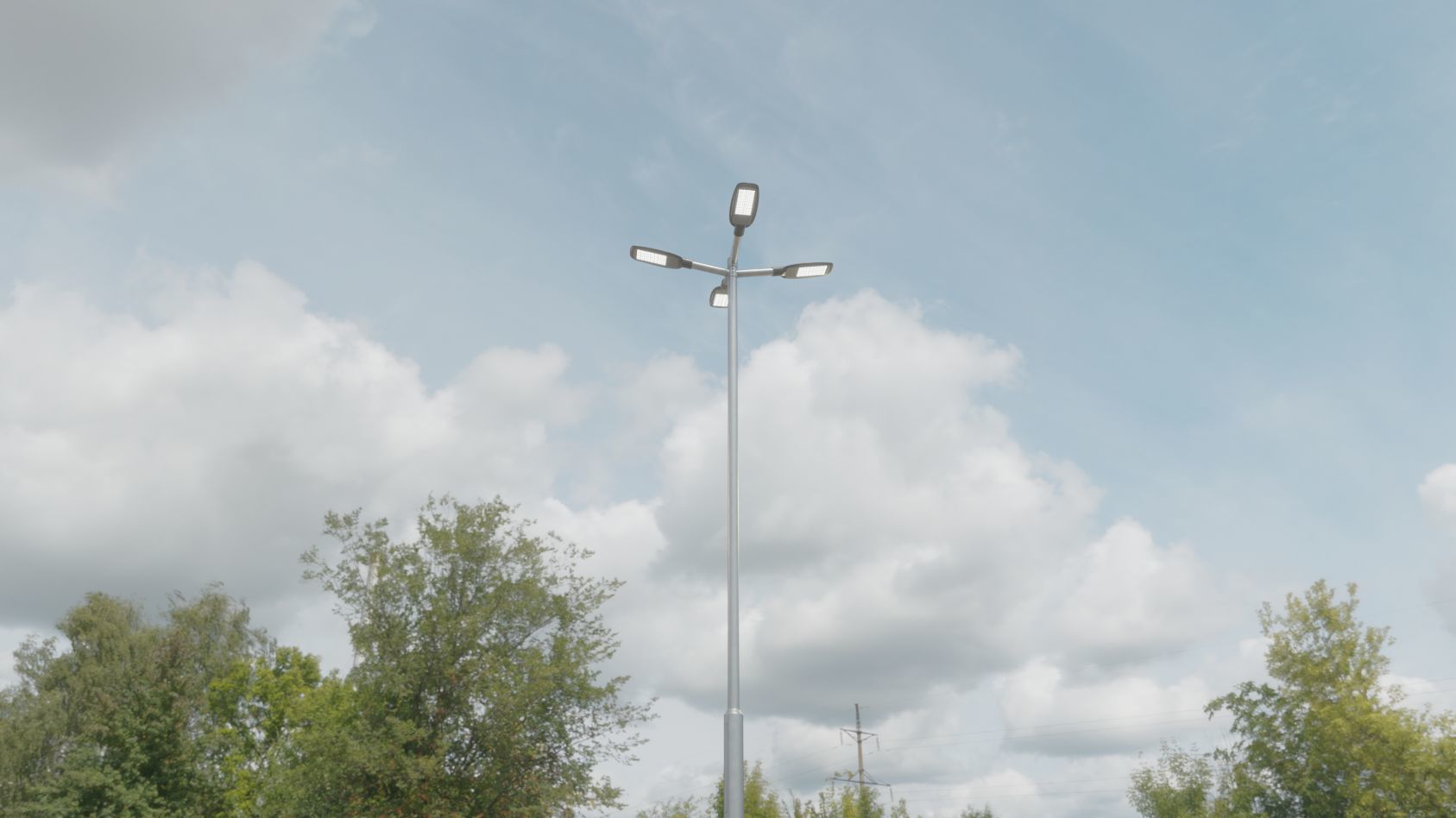 Street Light 12 version 9 5m with pole 2 Low-poly 3D model_68