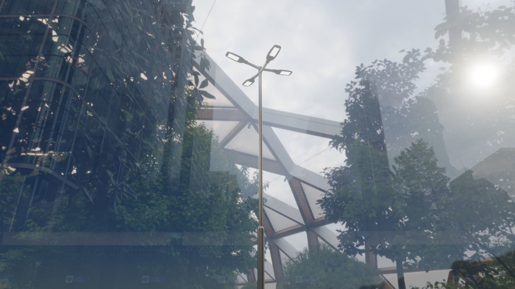 Street Light 12 version 9 5m with pole 2 Low-poly 3D model_8